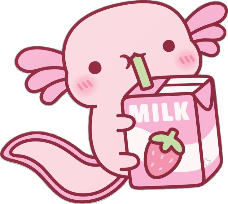 axoltl drinking Strawberry shake